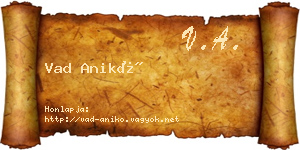 Vad Anikó névjegykártya