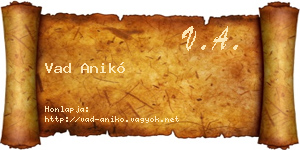 Vad Anikó névjegykártya