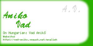 aniko vad business card