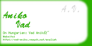 aniko vad business card
